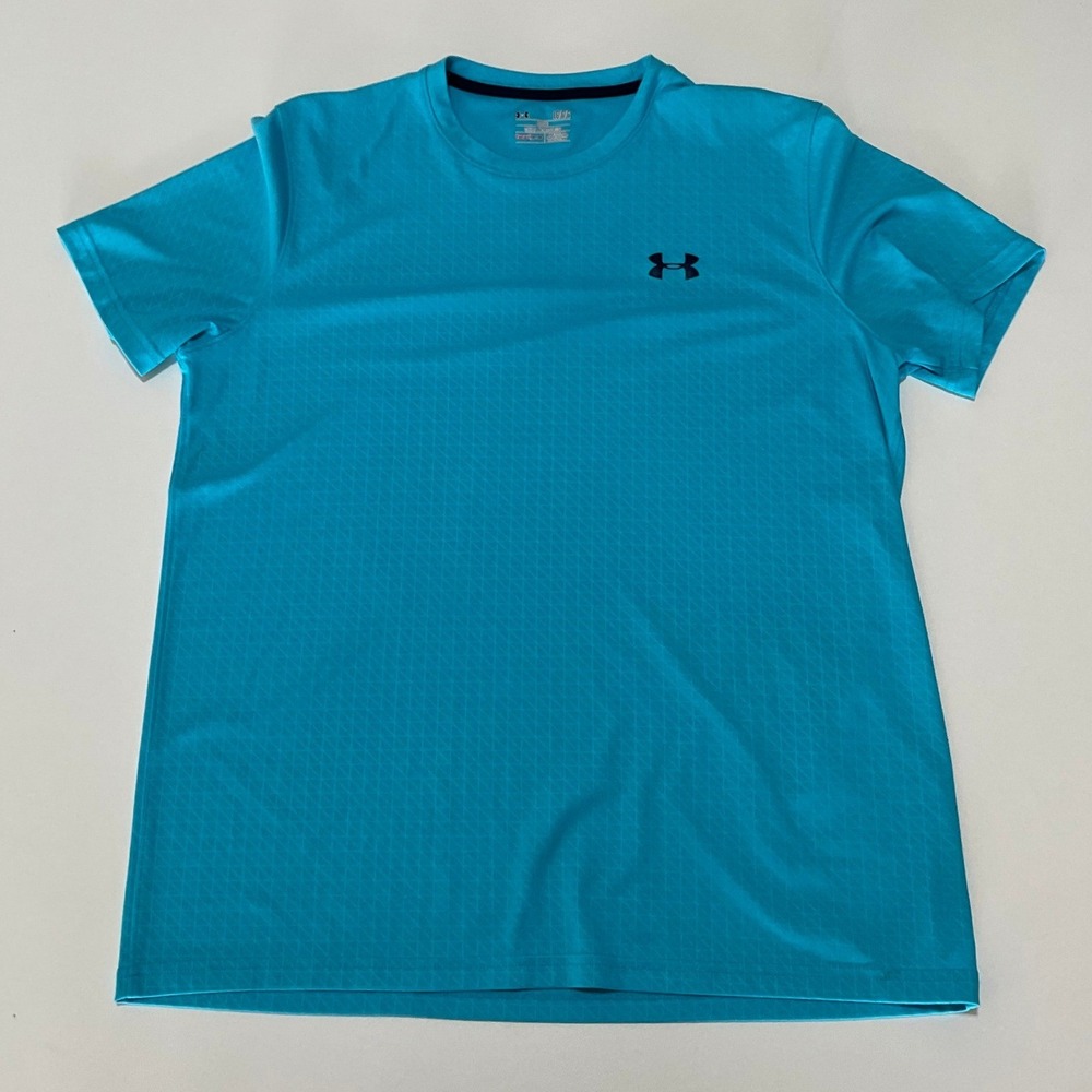 Under Armour Mens HeatGear Loose Fit Textured Training T-Shirt Blue Large